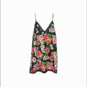 Vintage Victoria’s Secret Floral Lace Nightgown Large Red Black